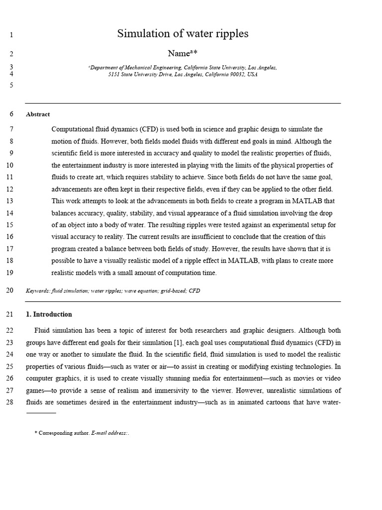 MATLAB Water Ripple Simulation | PDF | Computational Fluid Dynamics ...