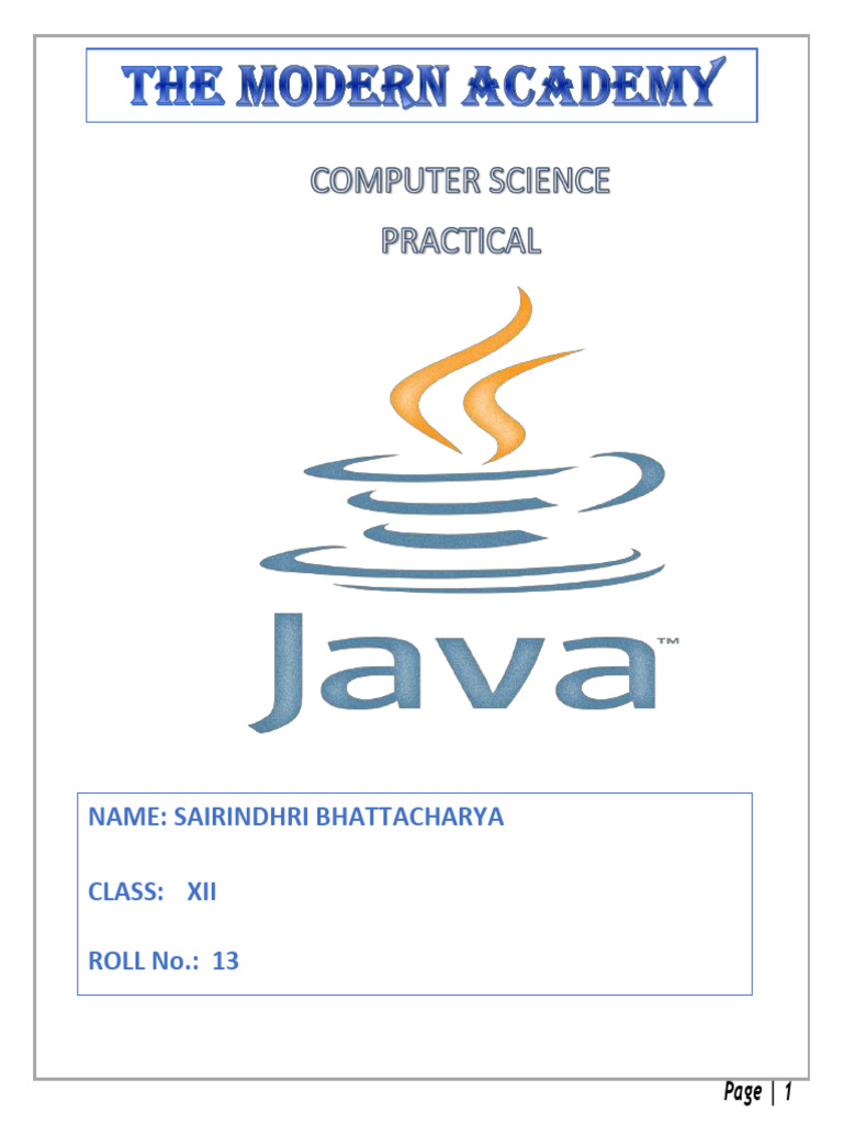 Sairindhri Bhattacharya Computer Practical Final | PDF | Constructor ...