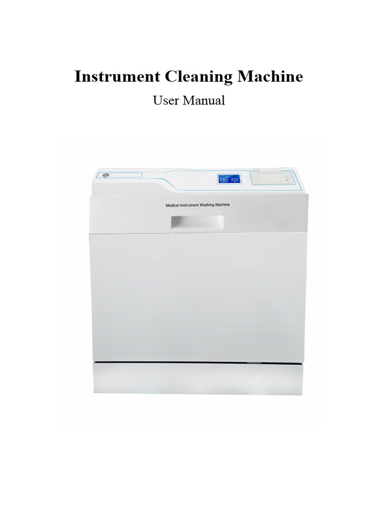 Instrument Cleaning Machine Manual | PDF | Washing Machine | Water