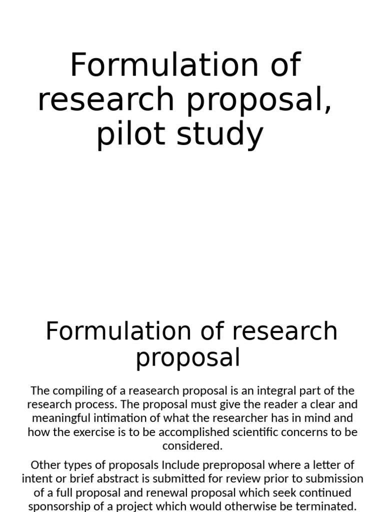 Research Proposal and Pilot Study Guide | PDF | Methodology | Hypothesis