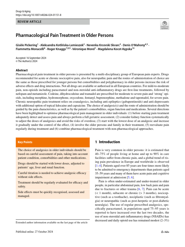 Pain Management in Older Adults | PDF | Analgesic | Opioid