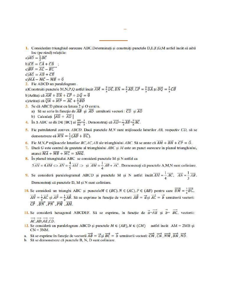 Fisa pregatitoare test-VECTORI | PDF