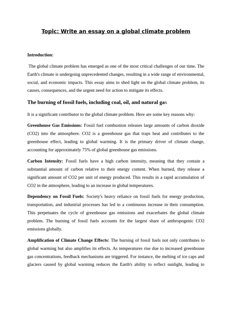 Global Climate Problem Overview | PDF | Climate Change | Greenhouse Gas