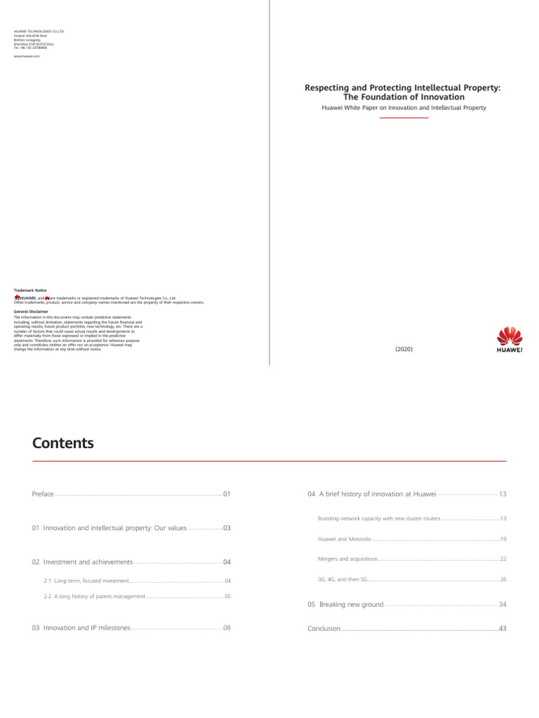 Huawei IPR White Paper 2020 En | PDF | Intellectual Property | Patent