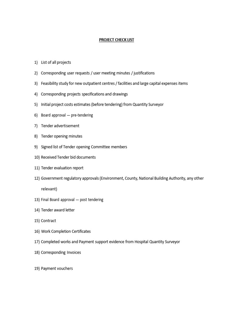 Comprehensive Project Checklist Guide | PDF