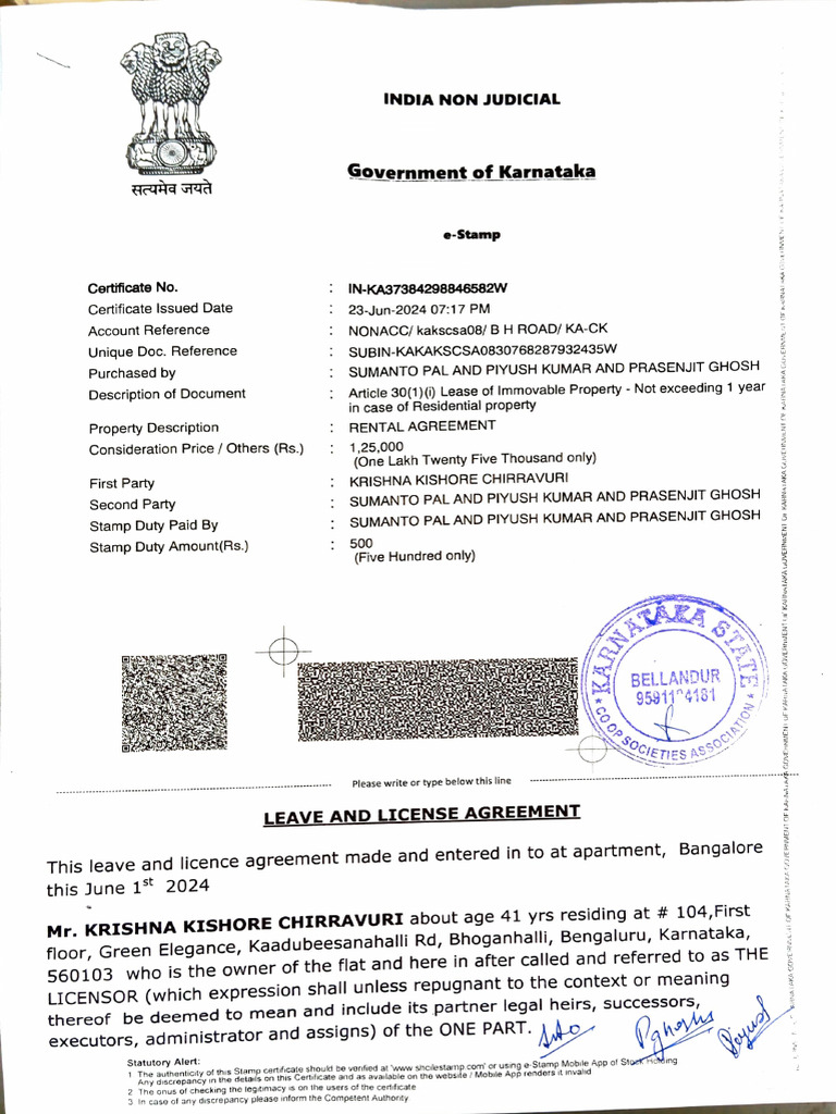 Rent Agreement 104 June 2024 | PDF