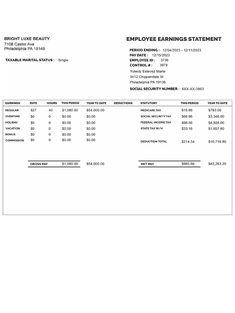 My Paystubs PDF