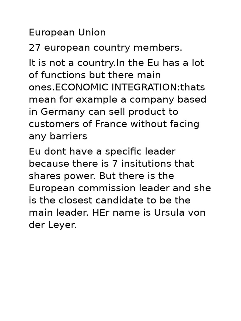 Functions of the European Union | PDF