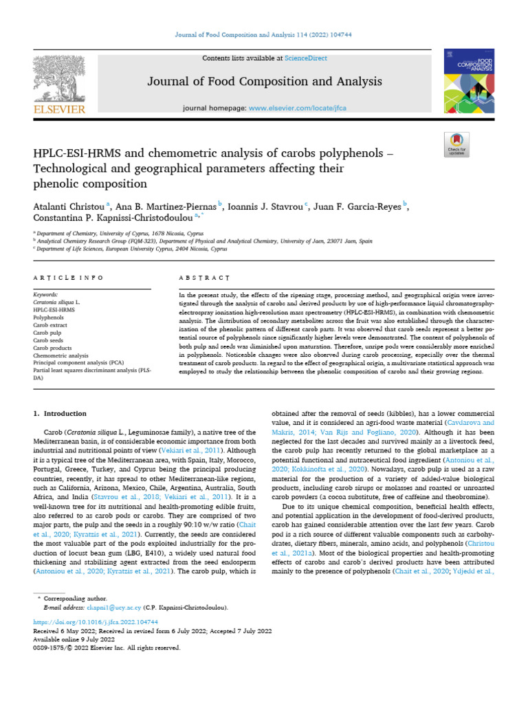 1 s2.0 S0889157522003623 Main | PDF | Polyphenol | Phenolic Content In Wine
