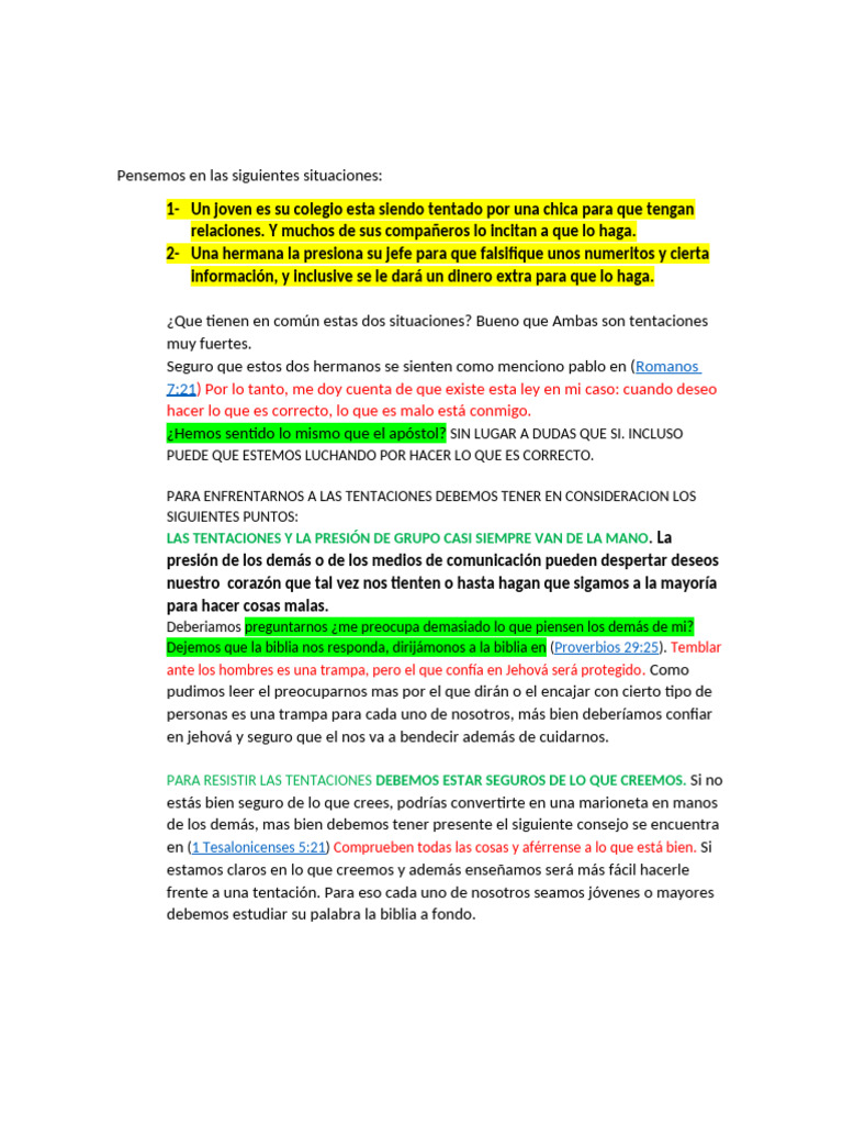 Como Afrontar Las Tentaciones | PDF