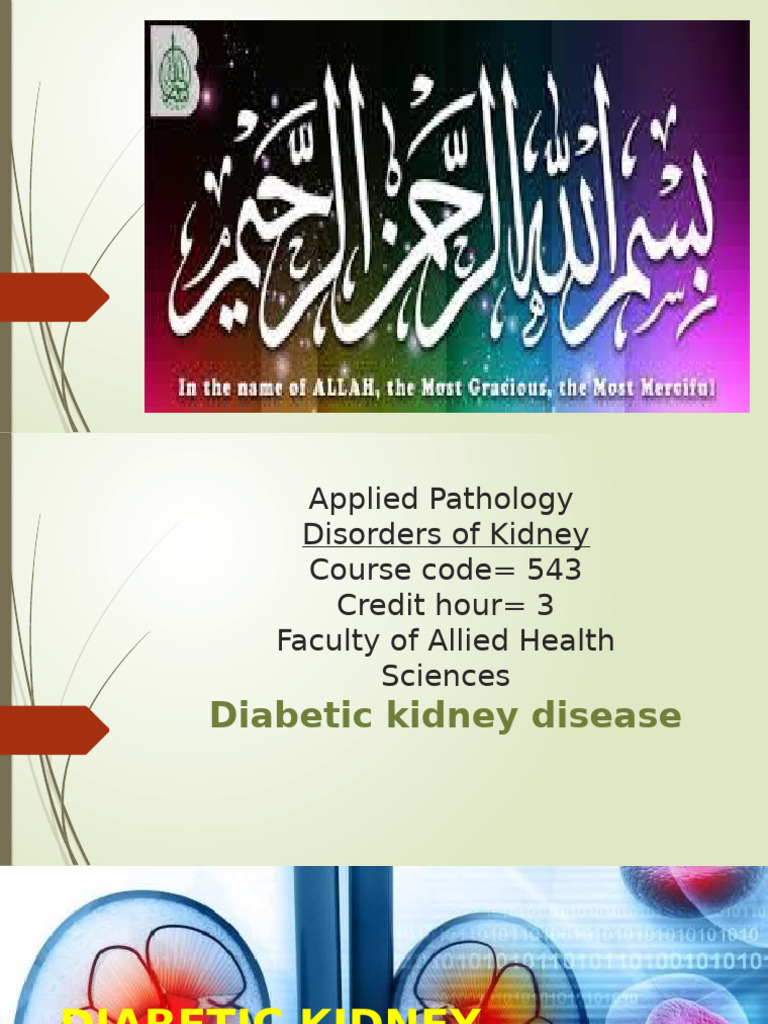Diabetic Kidney Disease Course | PDF | Medical Specialties | Clinical ...