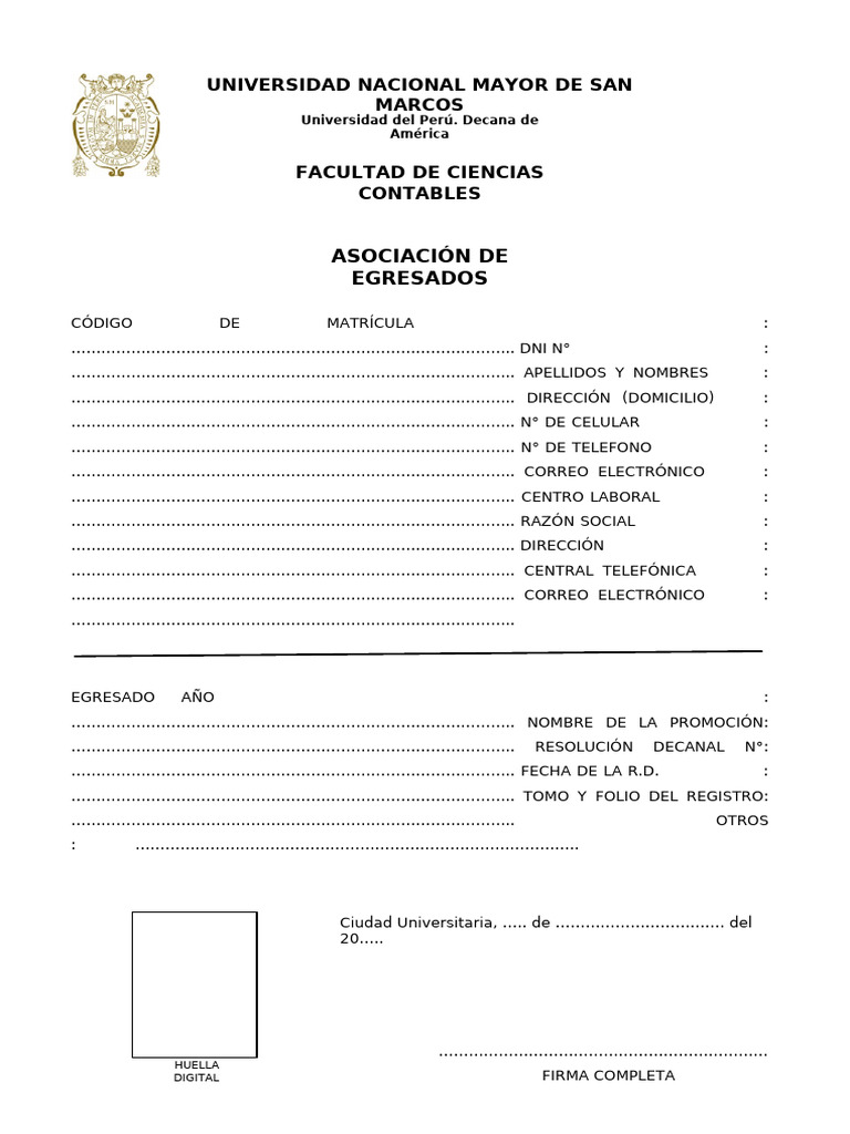 Formato Inscripcion de Asoc. de Egresados Bachiller | PDF