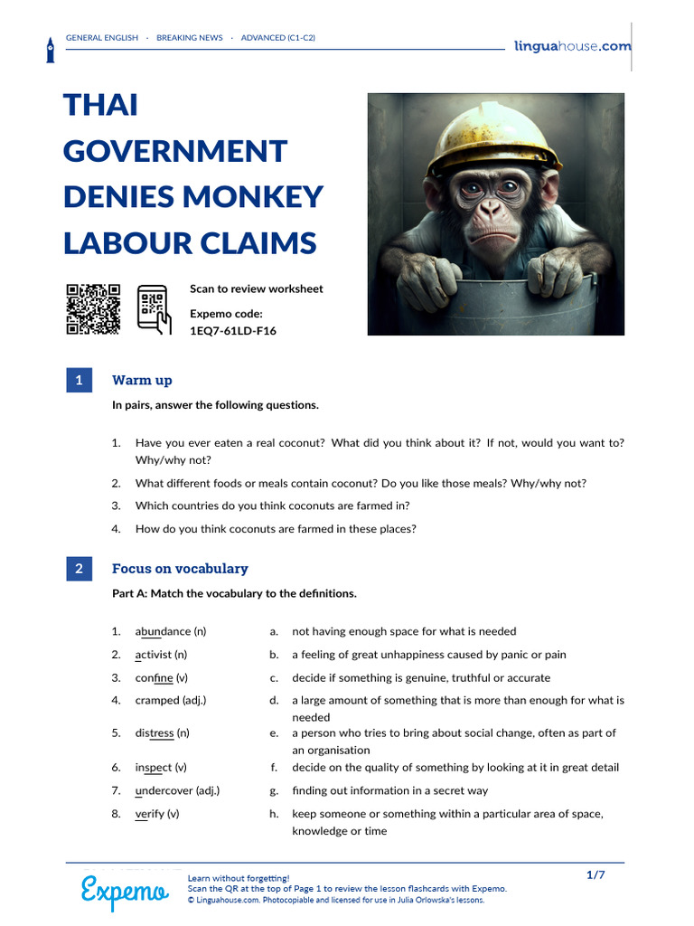 Thai Government Denies Monkey Labor Claims | PDF | People For The ...