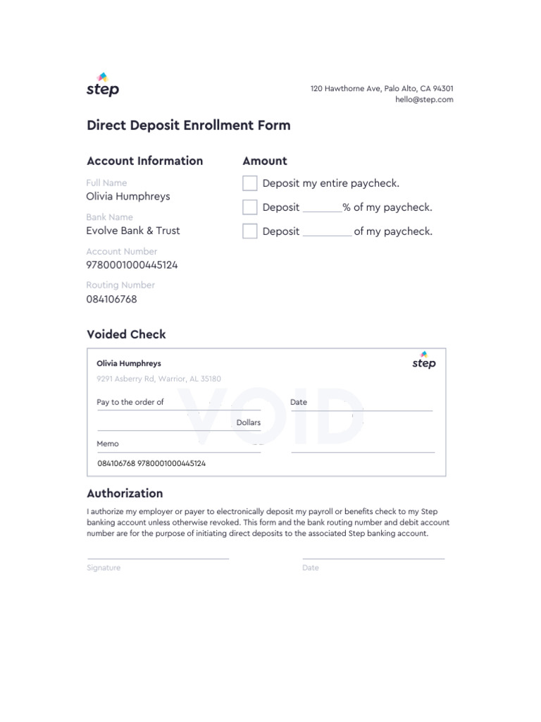 directDepositForm | PDF