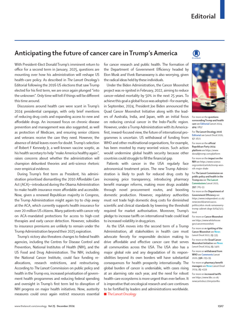 PIIS1470204524006697 | PDF | Presidency Of Donald Trump | Donald Trump
