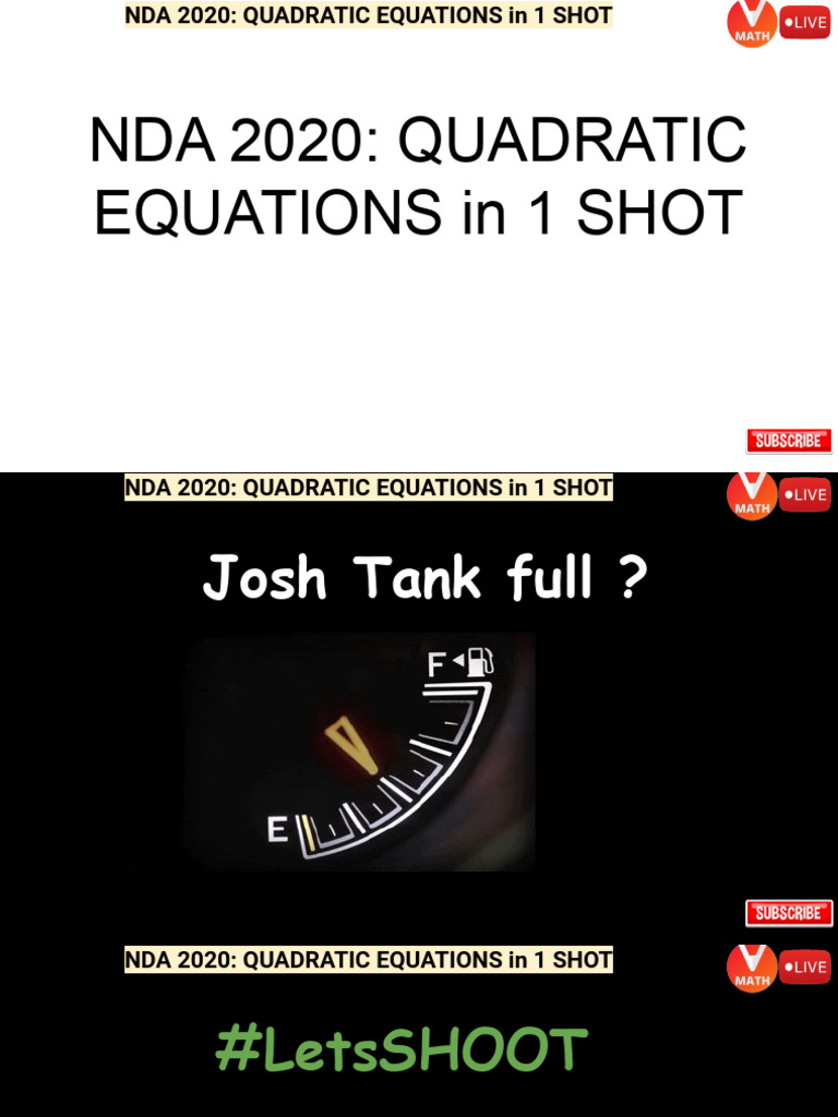NDA+2020 +QUADRATIC+EQUATIONS+in+1+SHOT | PDF | Quadratic Equation ...
