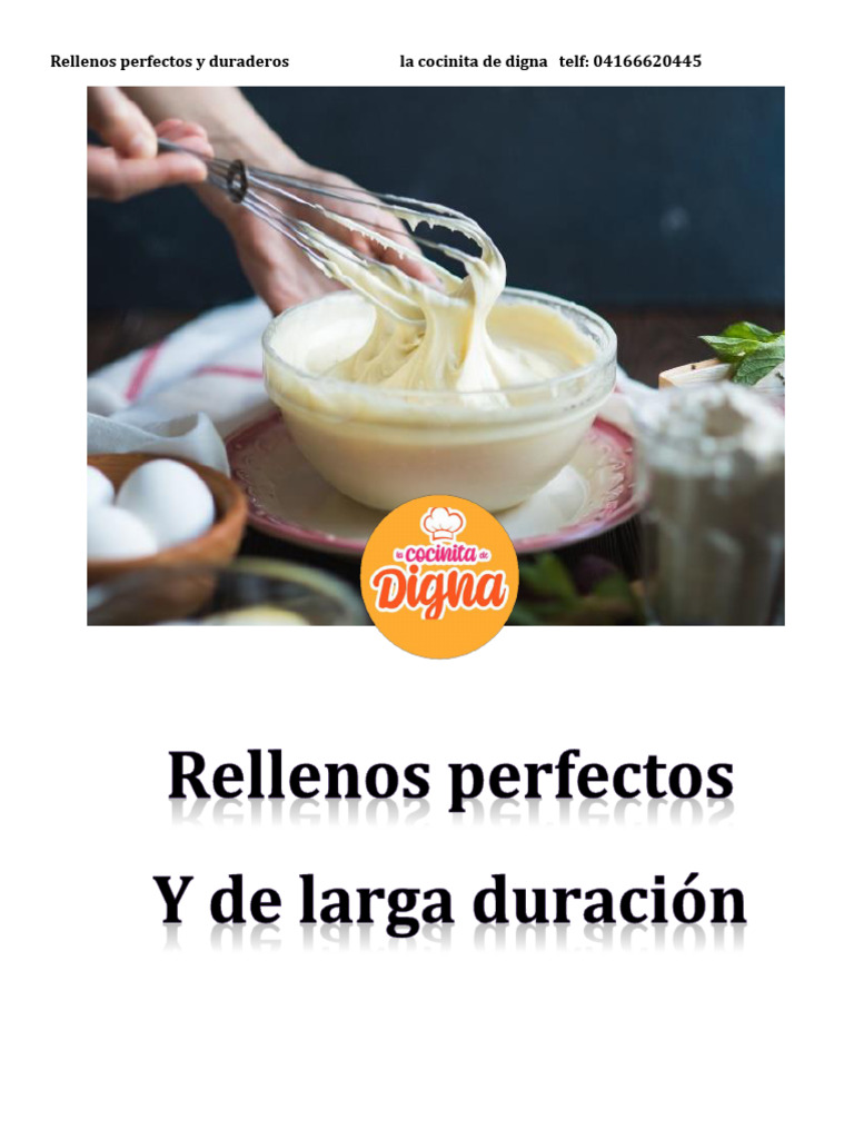 Rellenos y Frostings Duraderos para Postres | PDF | Chocolate | Mantequilla