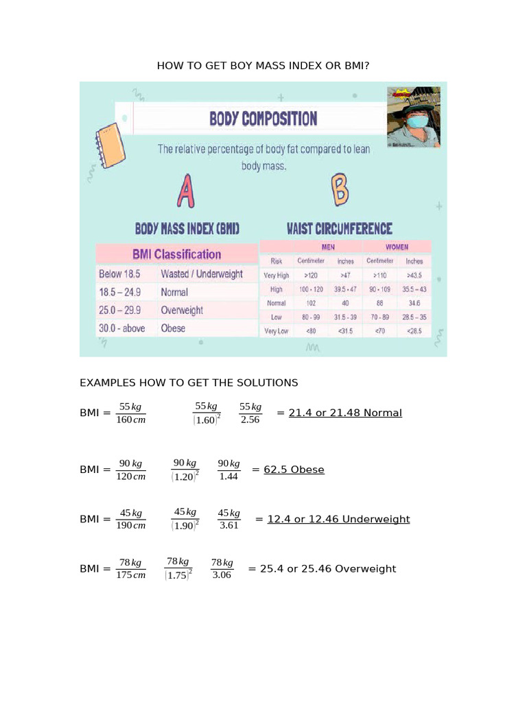 Calculate BMI: Examples & Solutions | PDF