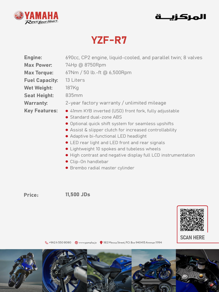 Yamaha YZF-R7 Specs and Features | PDF