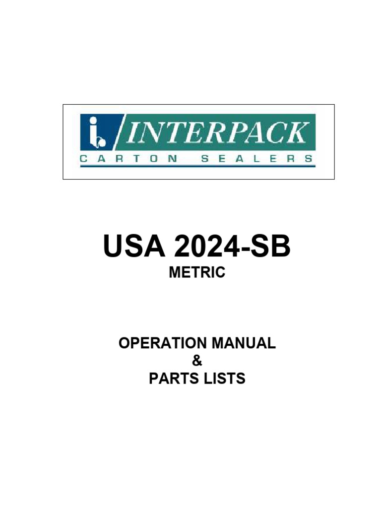 USA 2024SB-3 Manual METRIC R02 | PDF | Pallet | Legal Liability