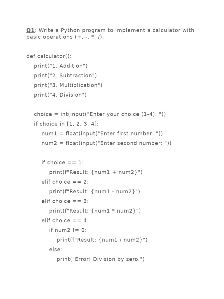 Python Programs for Basic Operations | PDF | Data Management | Computing