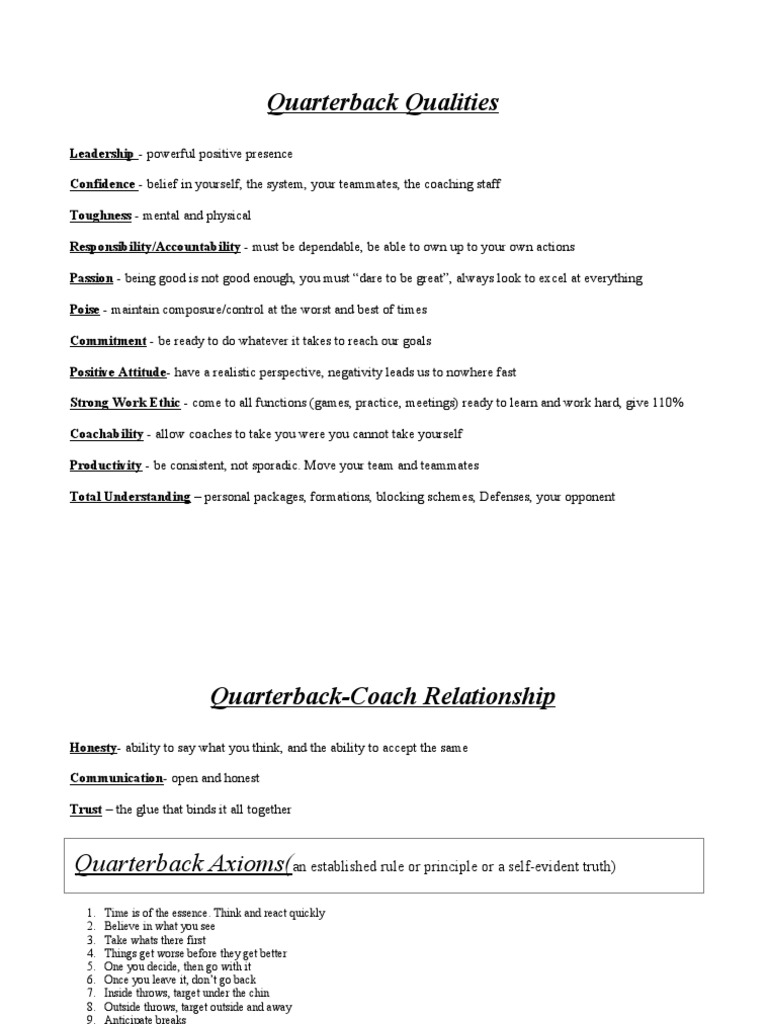 QB Qualities | PDF