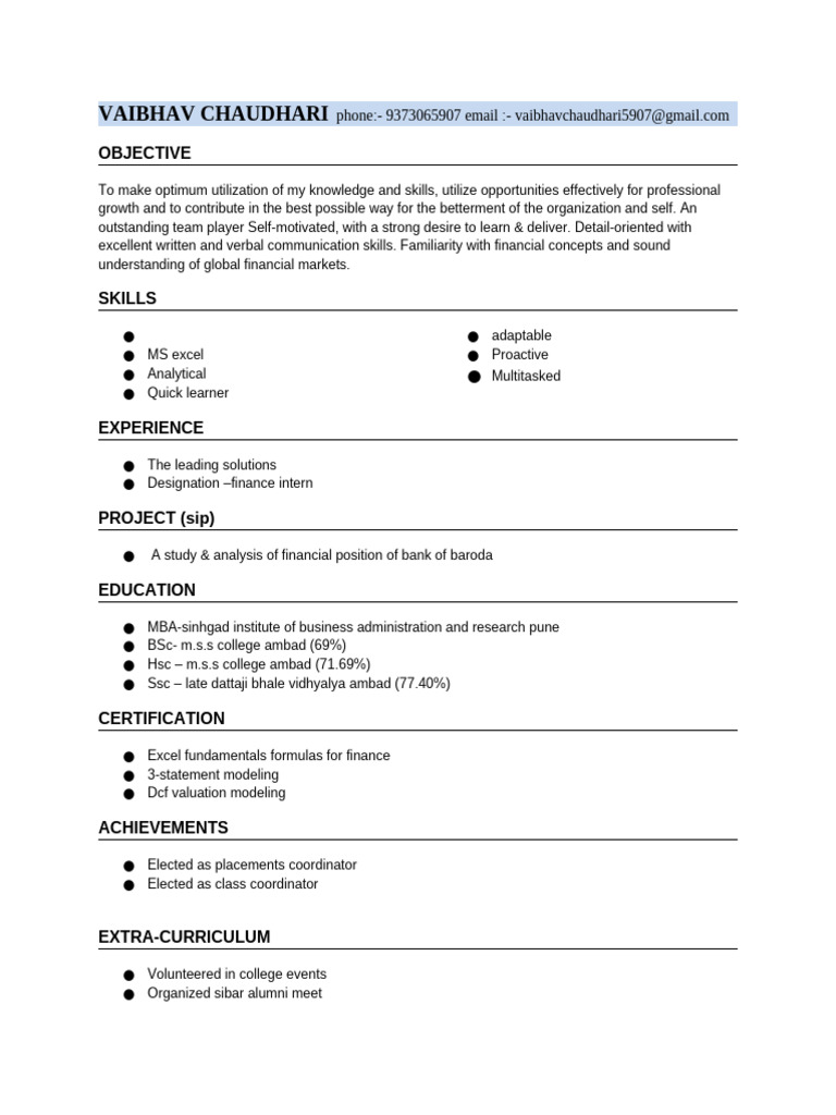 Resume VC DOC-20240124-WA0003 | PDF