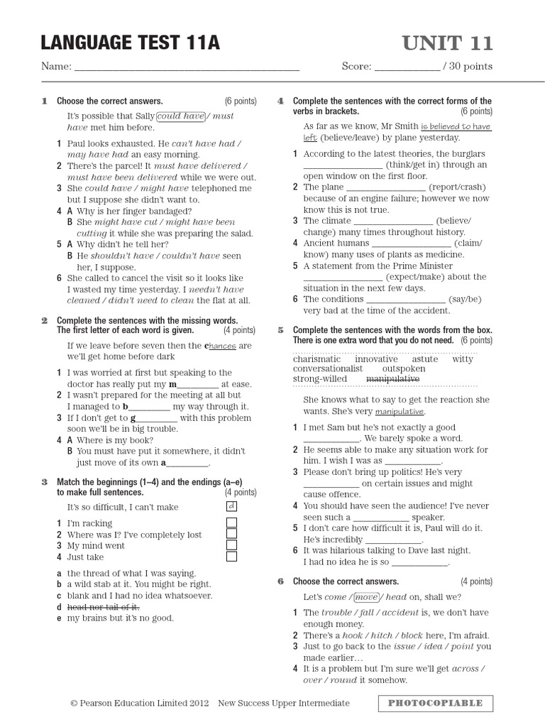 Language Test 11a Pdf