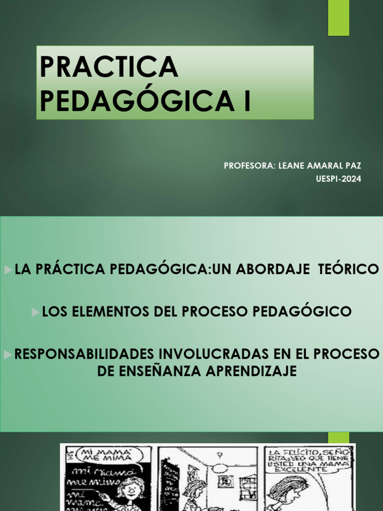 Practica Pedagógica I - Aula 1 | PDF | Aprendizaje | Maestros