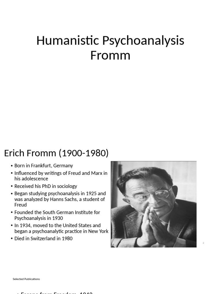 Understanding Erich Fromm's Humanistic Psychoanalysis | PDF | Erich ...