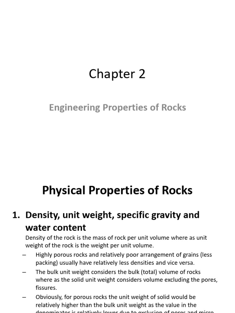 Engineering Properties of Rocks Explained | PDF | Porosity ...