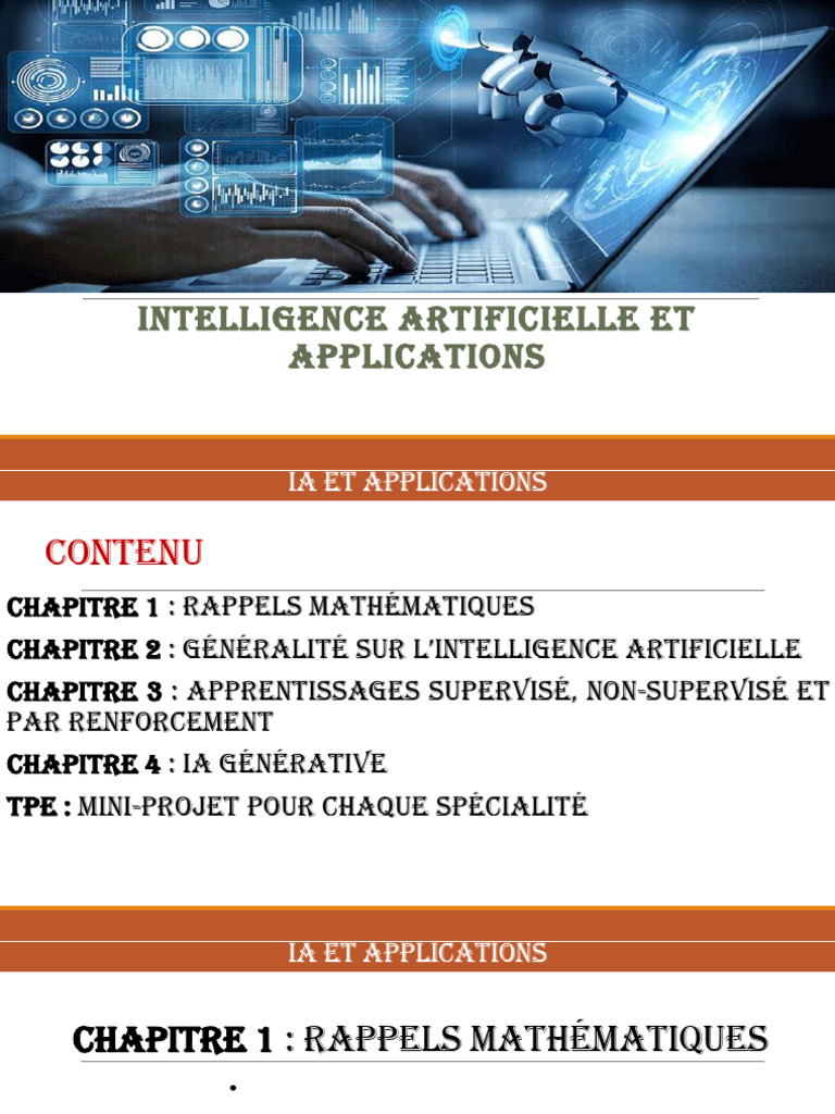 Applications de l'Intelligence Artificielle | PDF | Apprentissage ...