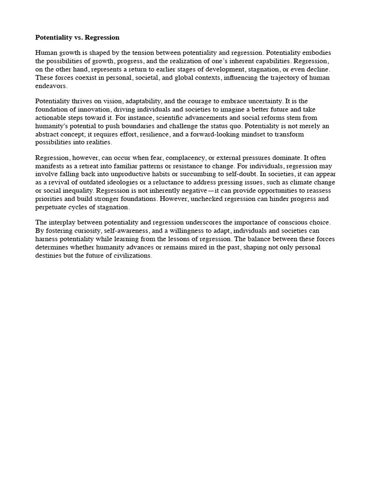 Balancing Potentiality and Regression | PDF