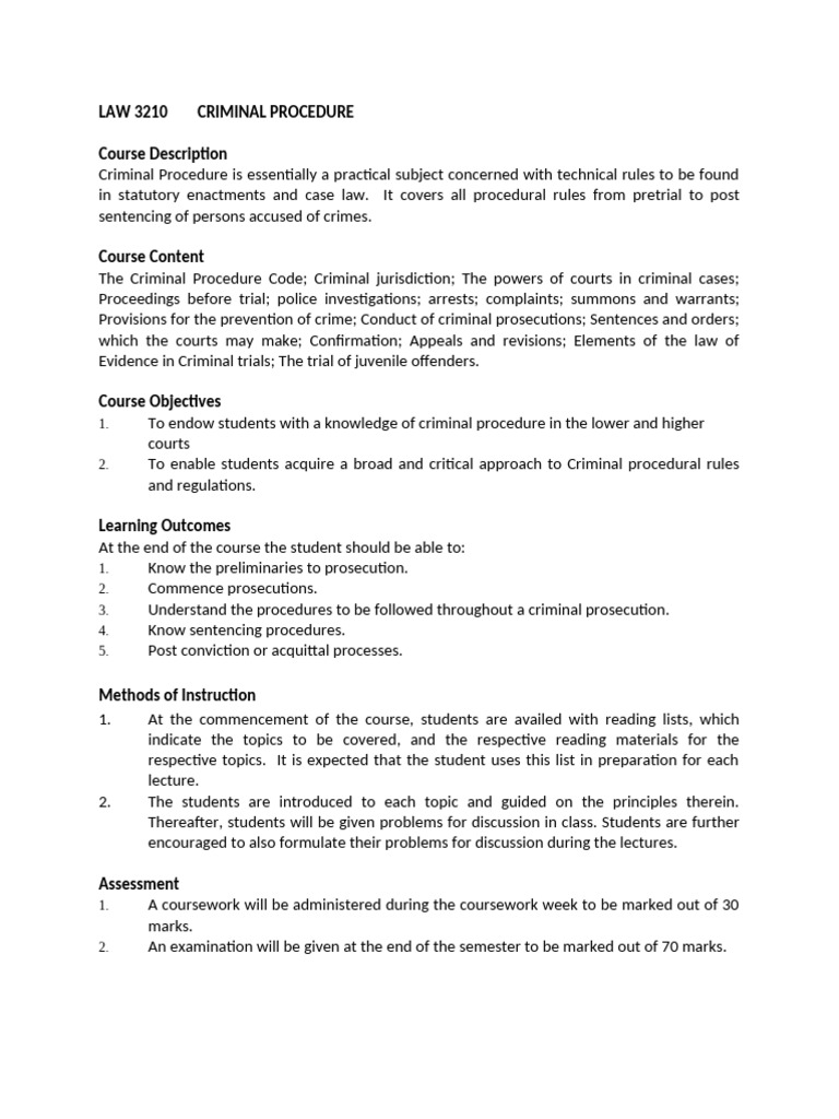 Criminal Procedure Study Guide | PDF