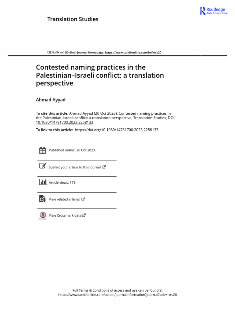 Contested Naming Practices | PDF | Israel | World Politics