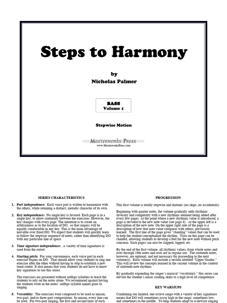 Steps To Harmony (Bass) - Volume 1 | PDF | Copyright | License