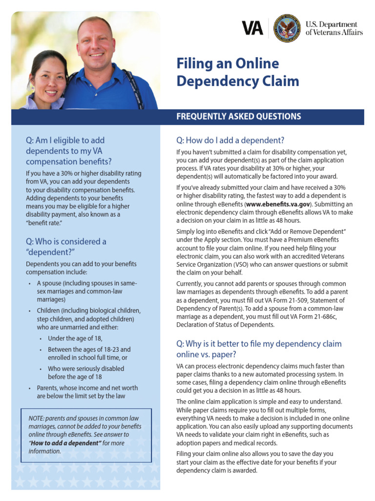 VA Online Dependency Claim Guide | PDF | United States Department Of ...