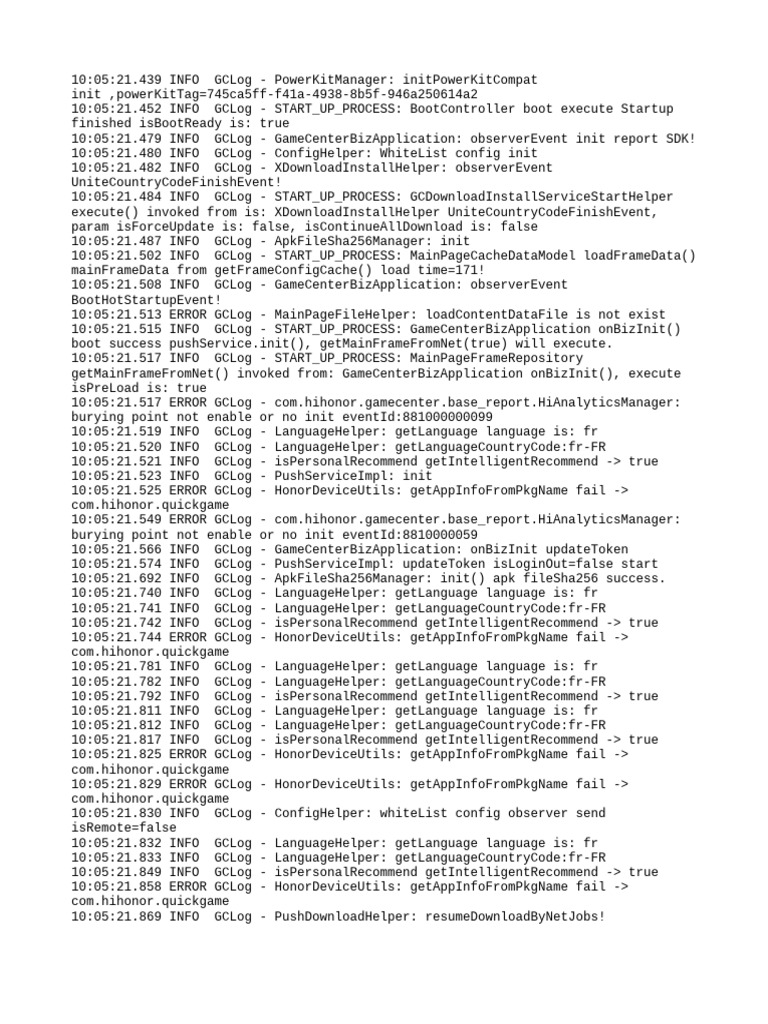GameCenter Startup Log Analysis | PDF | Computing | Software