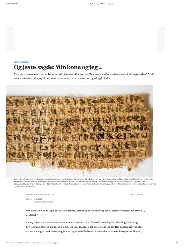 Og Jesus Sagde - Min Kone Og Jeg .. | PDF