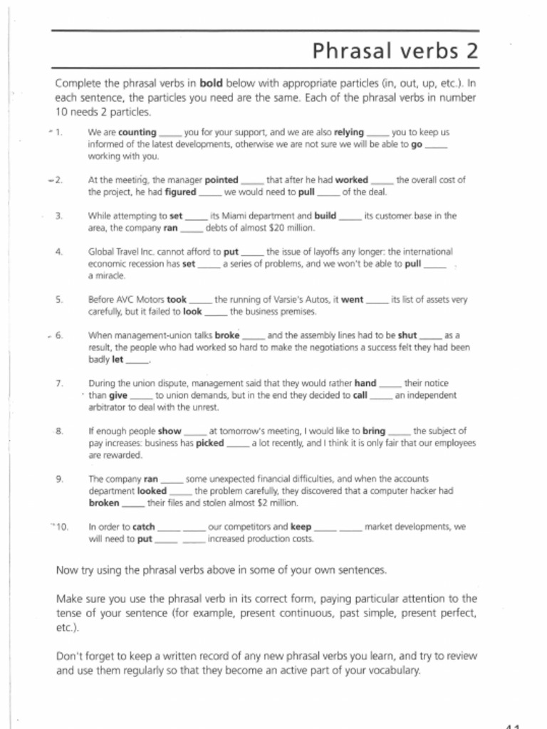 Phrasal Verbs 2 p.41 | PDF