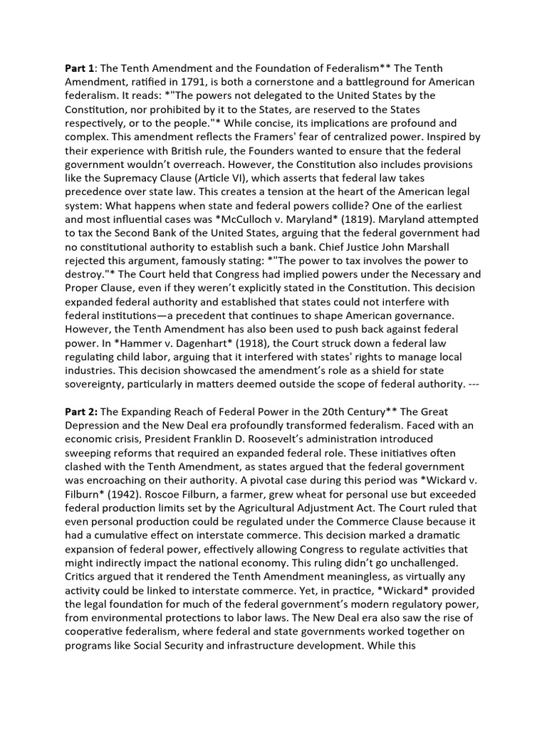 Anglais expos pdf tenth amendment to the united states