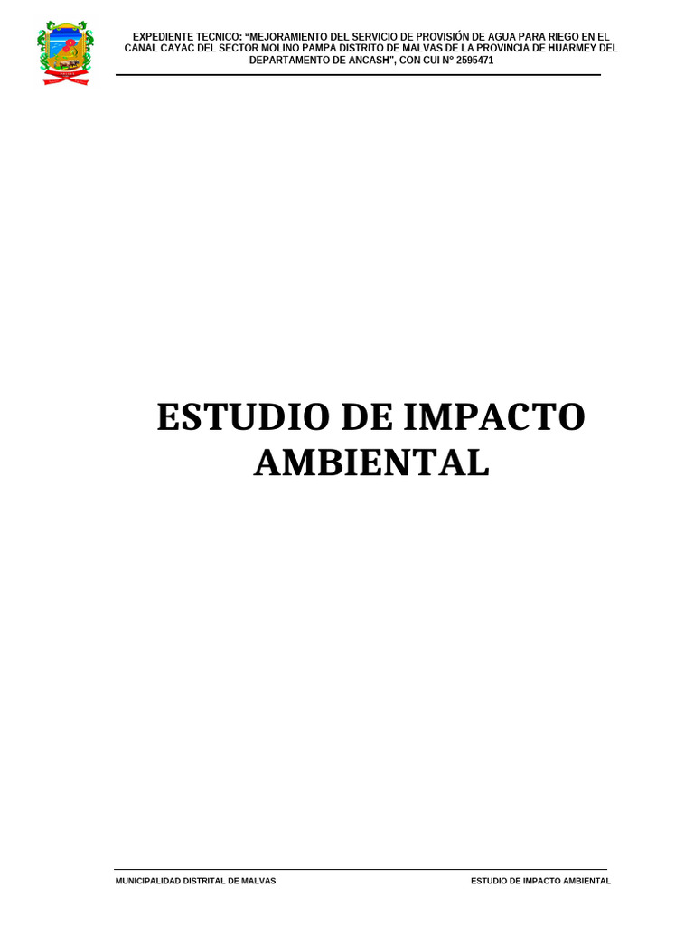5.5. - Estudio de Impacto Ambiental | PDF | Evaluación de impacto ...