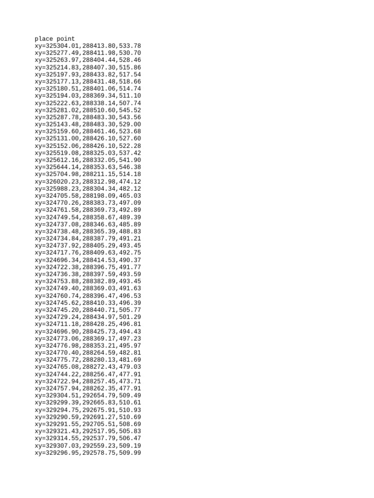 Geographic Coordinates Data Points | PDF