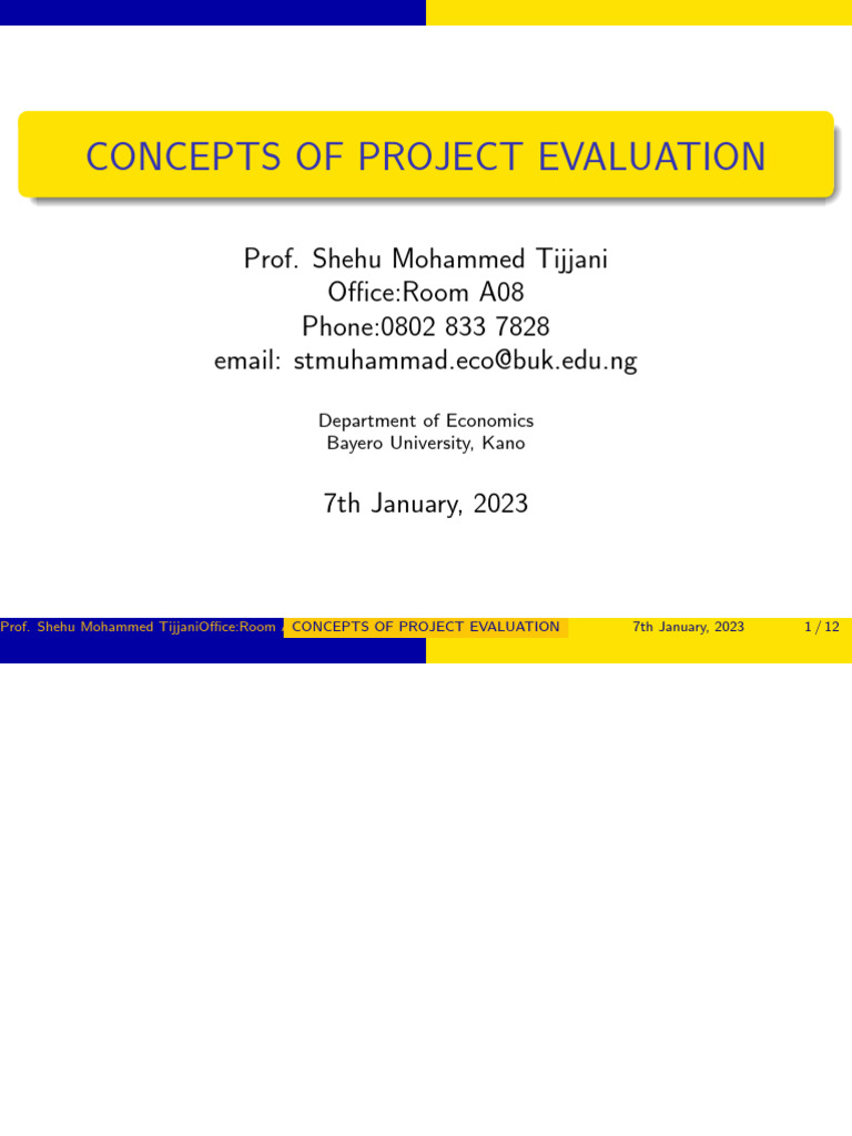 LectureNote1 Concepts of Project Evaluation 2025 | PDF | Interest ...