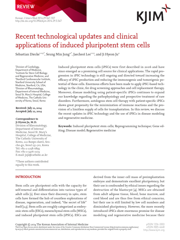 Recent Technological Updates and Clinical Applications of Induced ...