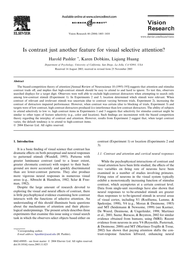 VR 44 1403 | PDF | Visual Cortex | Attention