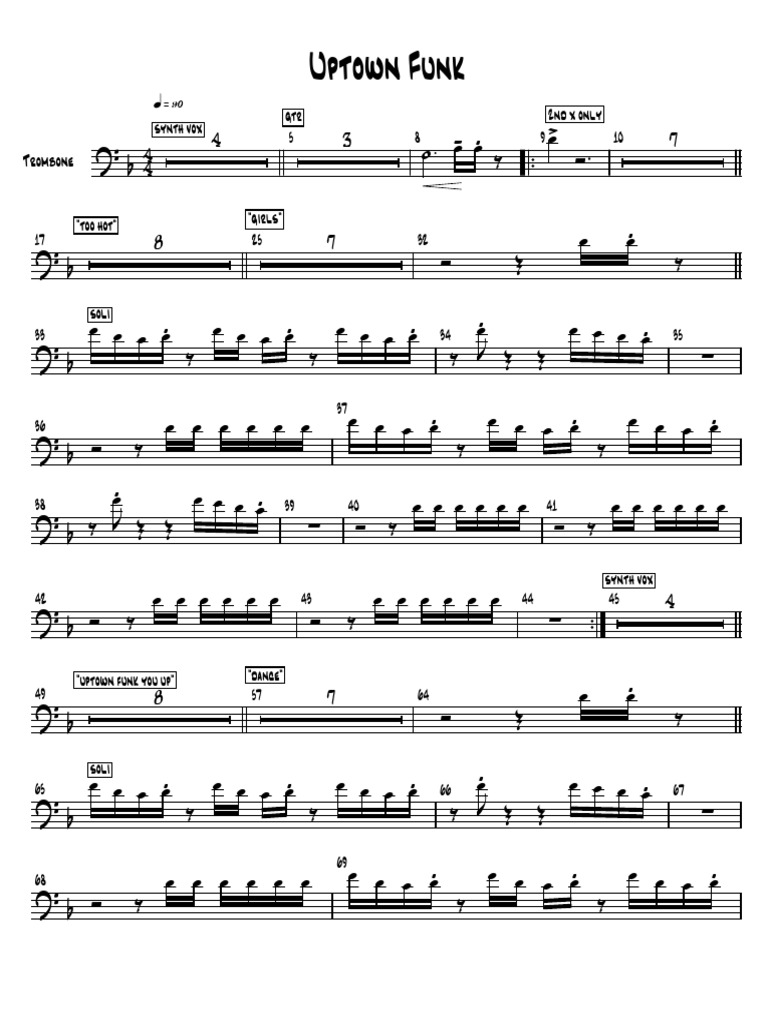 Uptown Funk - Trombone | PDF