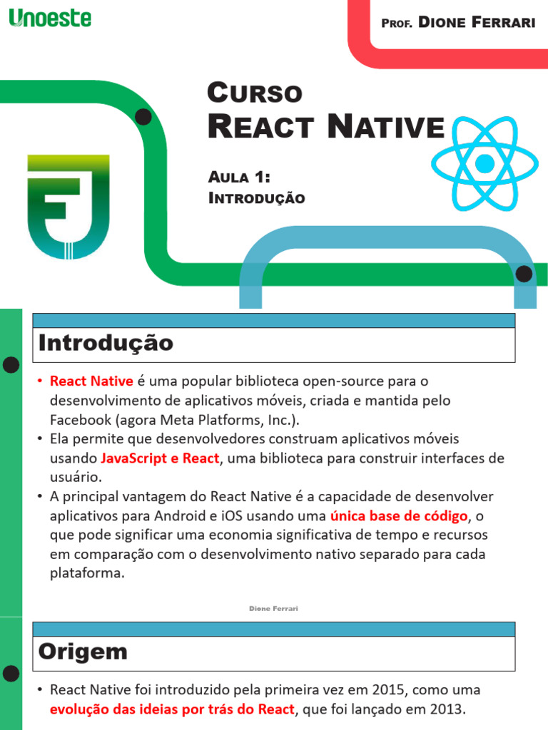 Introdução ao React Native: Curso Básico | PDF | Aplicativo para ...