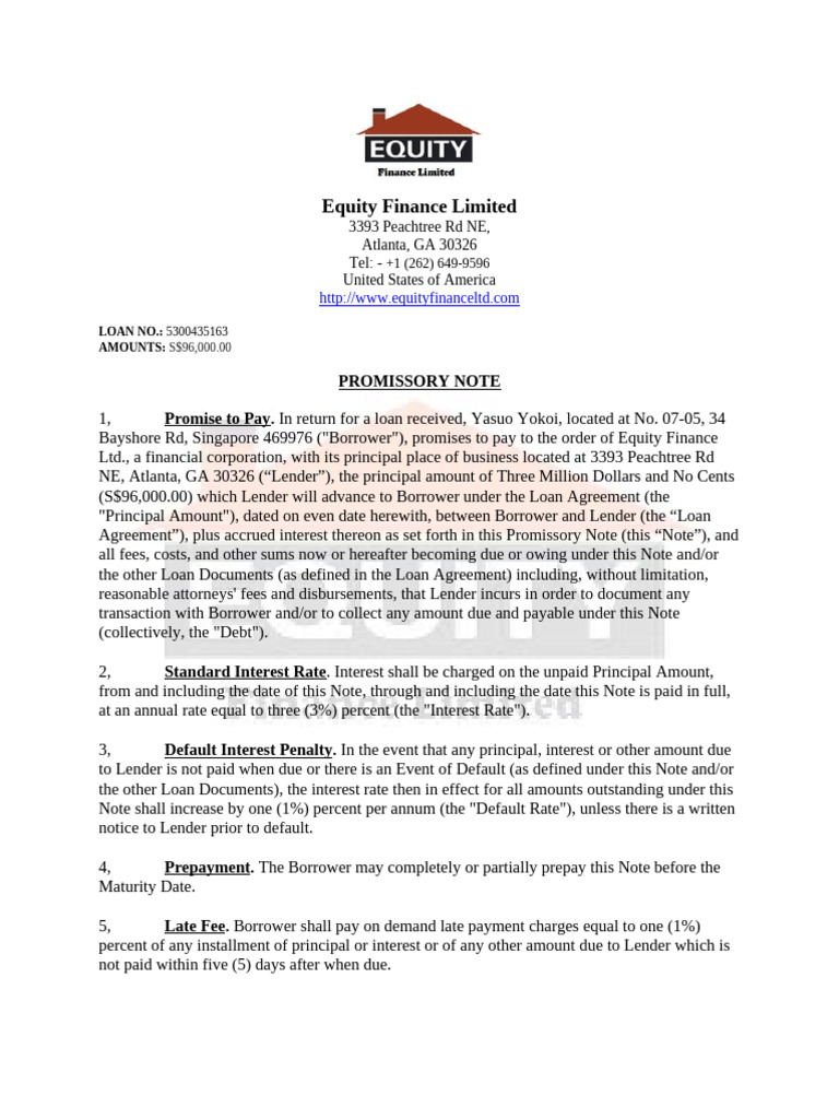 New Promissory Note | PDF | Loans | Bankruptcy