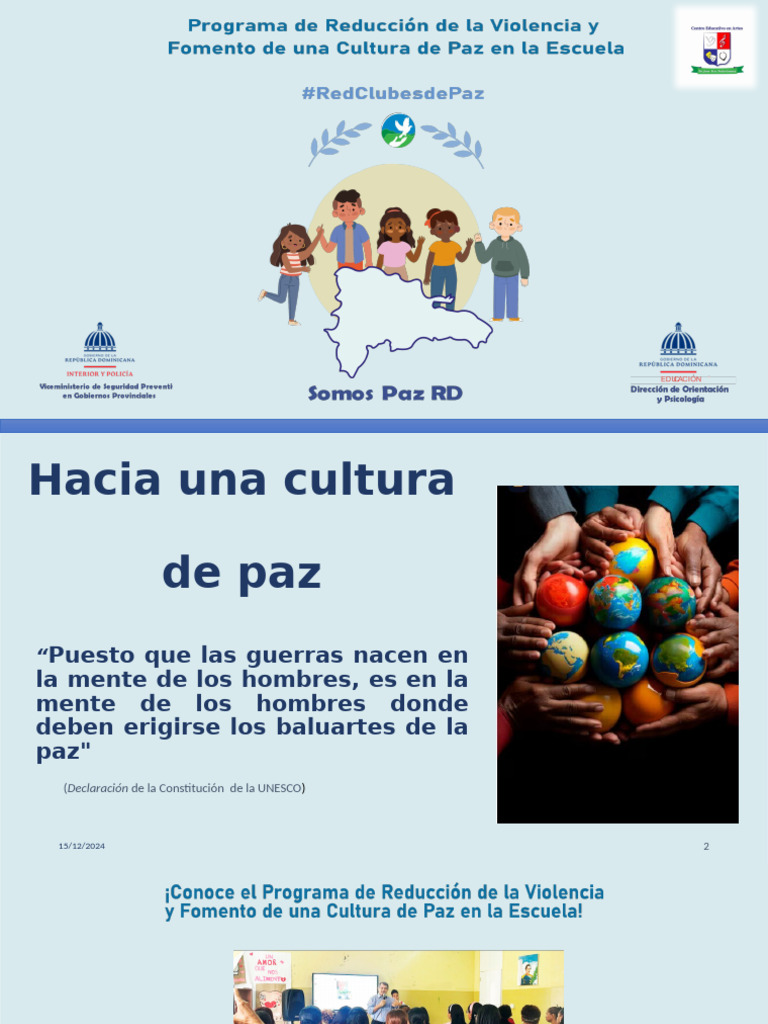 Promoviendo una Cultura de Paz Escolar | PDF | Paz | Violencia